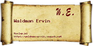 Waldman Ervin névjegykártya