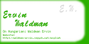 ervin waldman business card